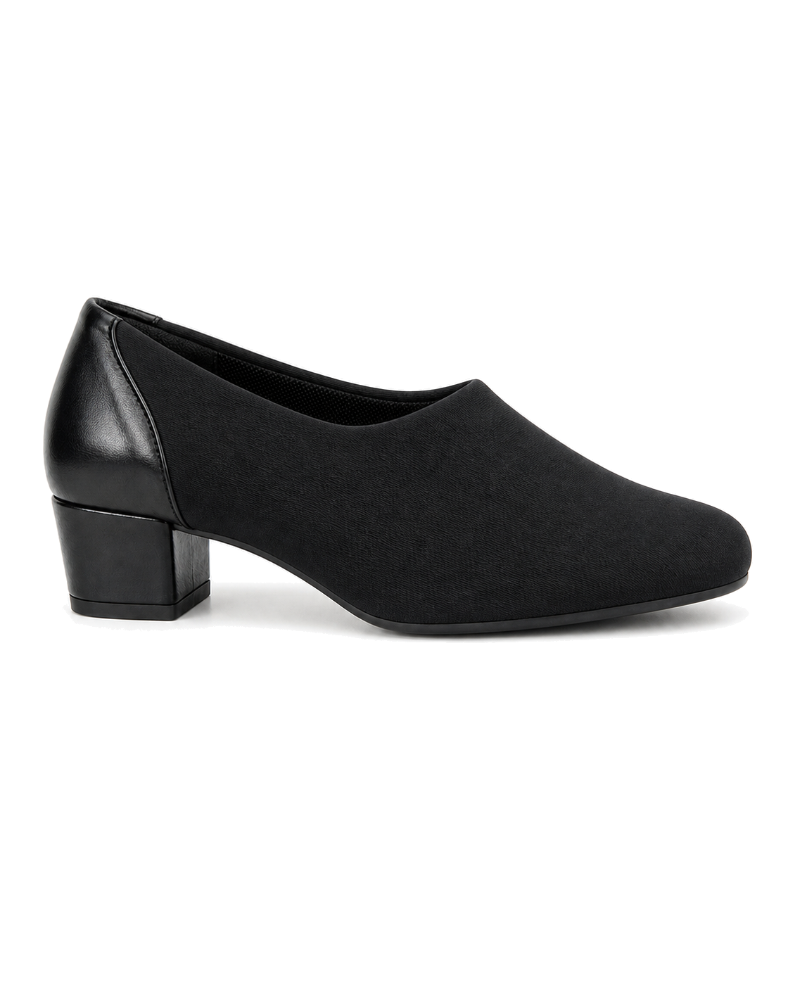 David Tate black leather block heel toe pump - view 2