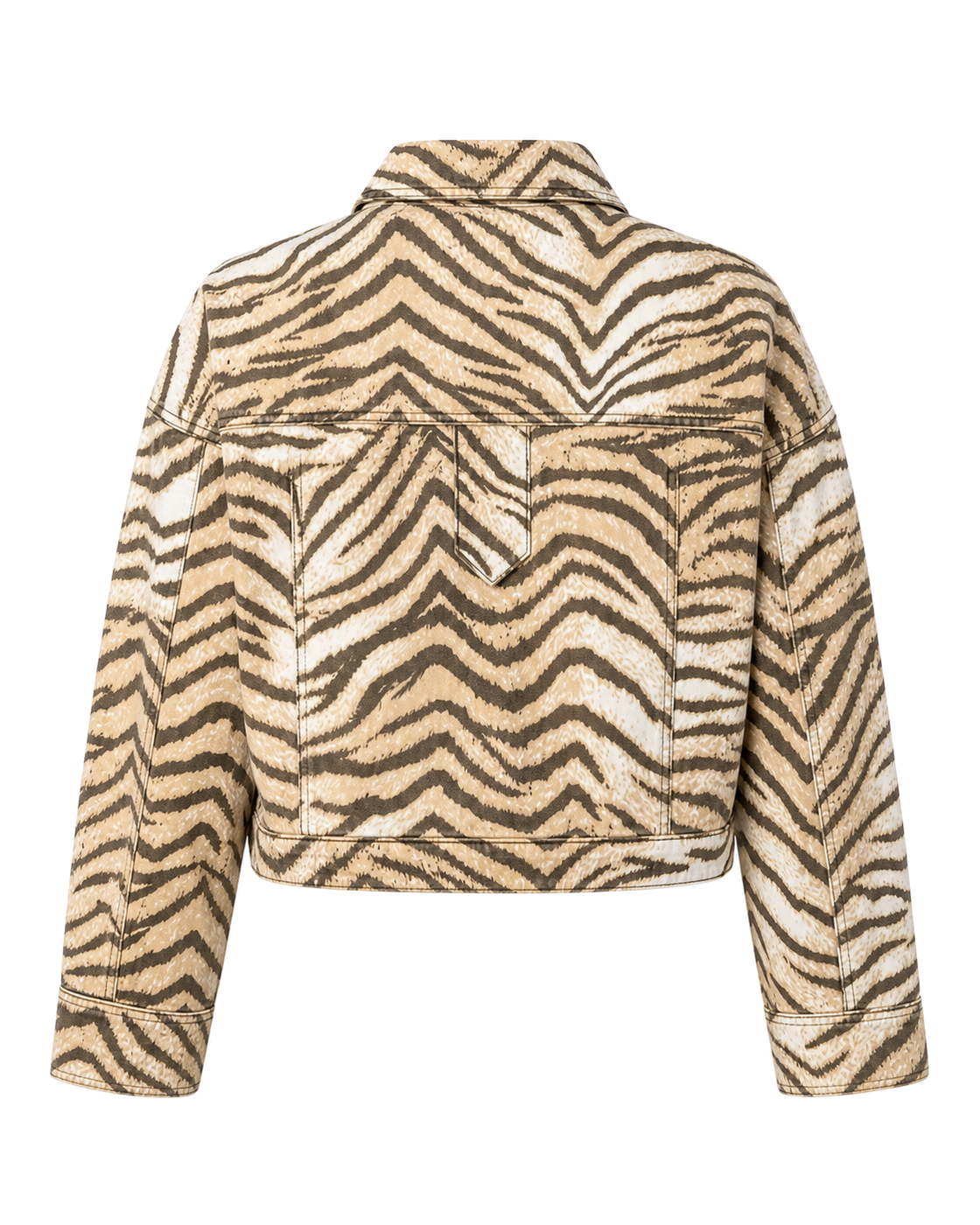 Good American ESSENTIAL CROP DENIM JACKET | BROWN TIGER - view 2