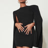SHEIN SXY Cloak Sleeve Open Back O-ring Zip Up Dress