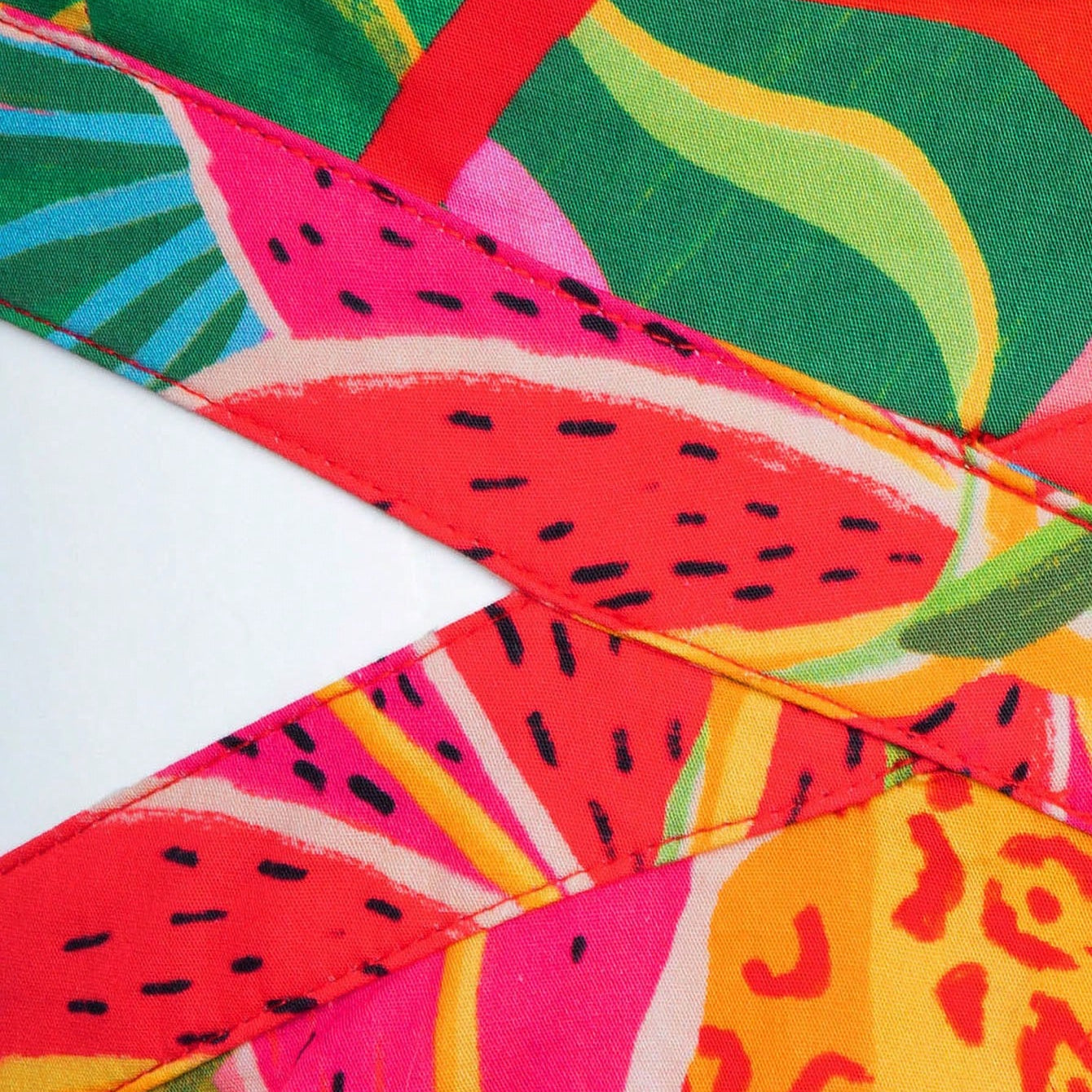 Travachic Estampa Tropical Cintura Cut Out Bainha Com Babado Vestido