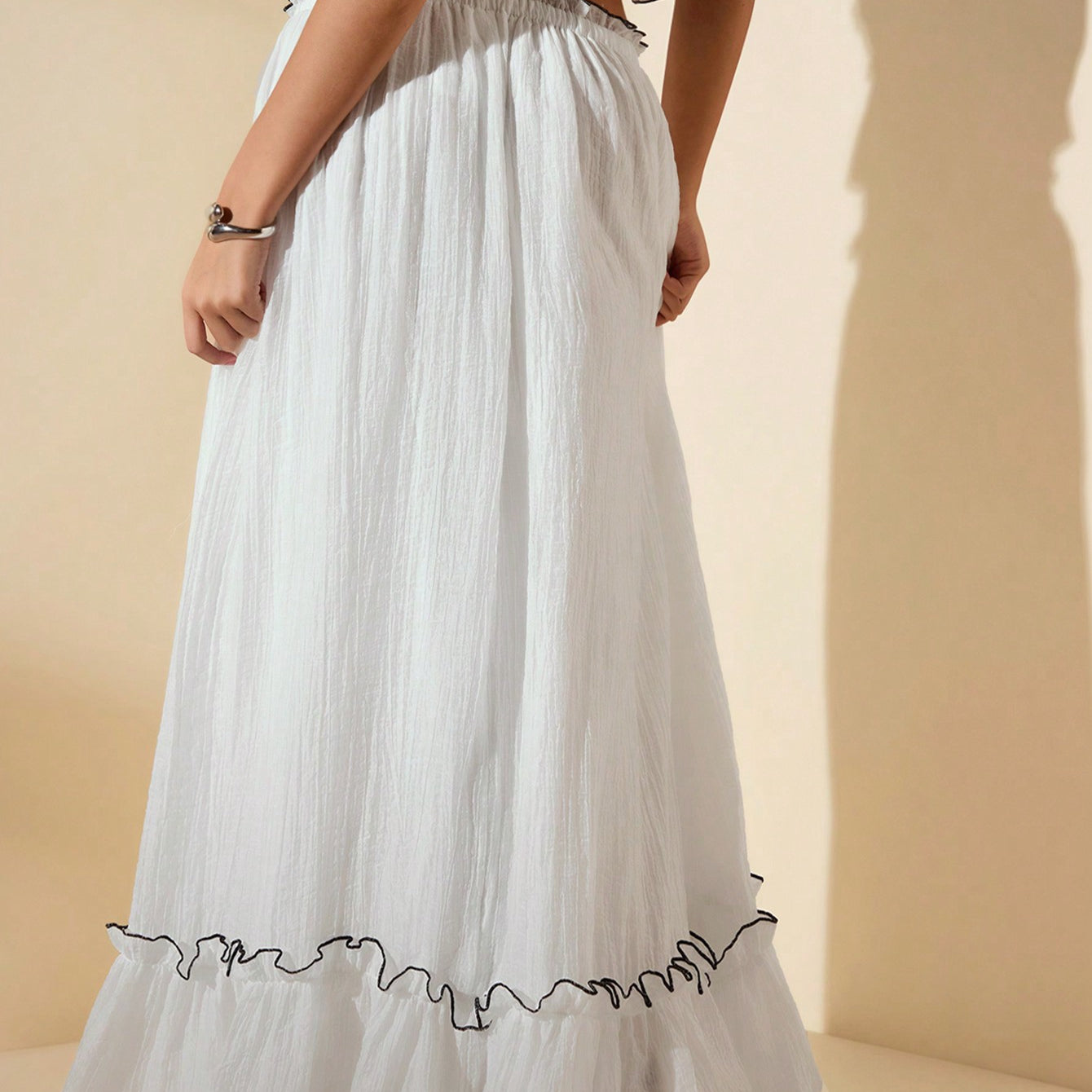 Florisole Bohemian Style Vacation Embroidered Multi-Layer Patchwork Dress For Women