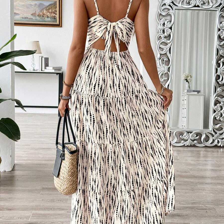 Florisole Bohemian Style Vacation Embroidered Multi-Layer Patchwork Dress For Women