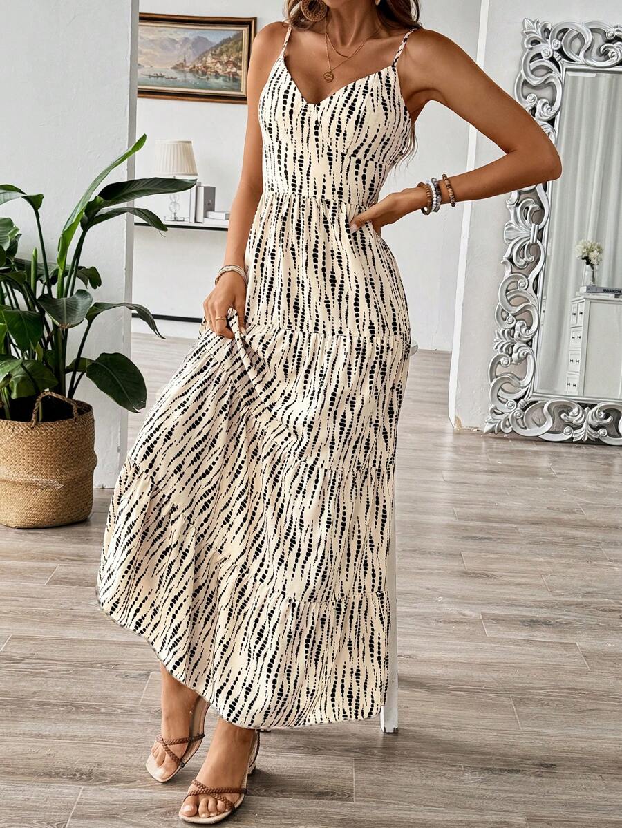 Florisole Bohemian Style Vacation Embroidered Multi-Layer Patchwork Dress For Women