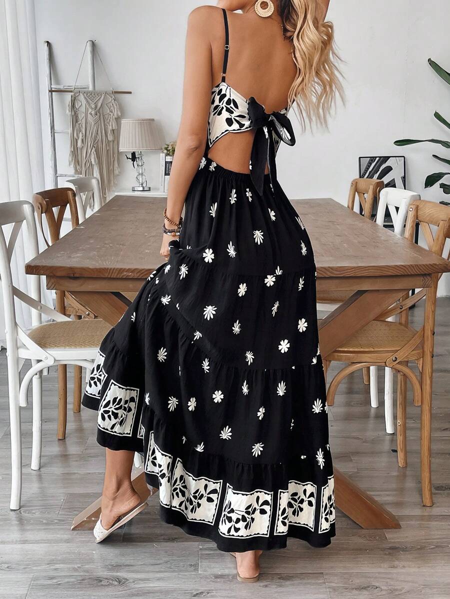 Florisole Bohemian Style Vacation Embroidered Multi-Layer Patchwork Dress For Women