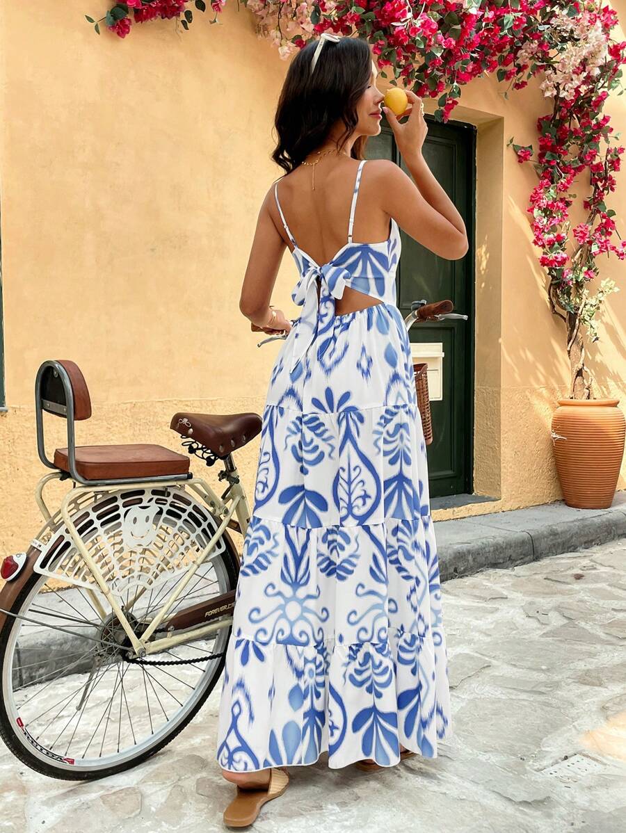 Florisole Bohemian Style Vacation Embroidered Multi-Layer Patchwork Dress For Women