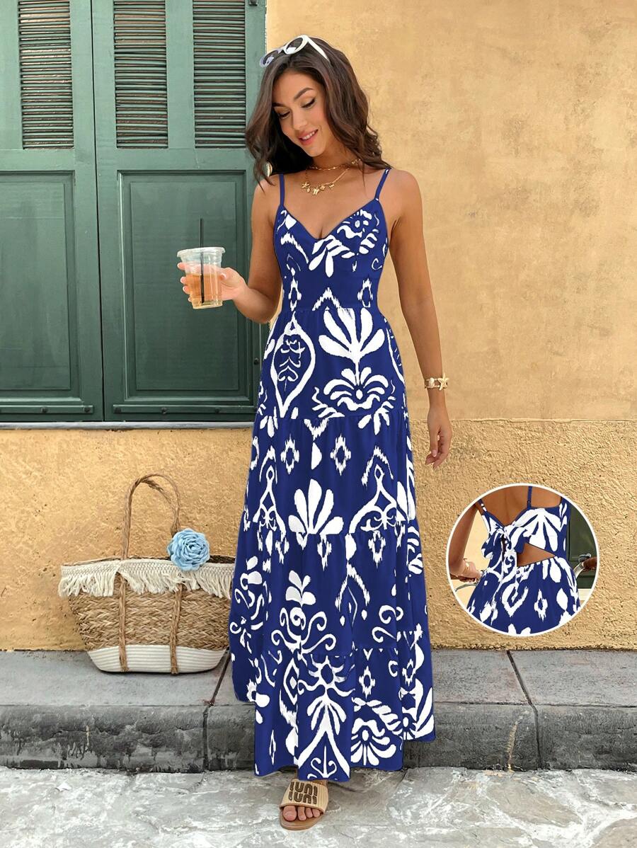 Florisole Bohemian Style Vacation Embroidered Multi-Layer Patchwork Dress For Women