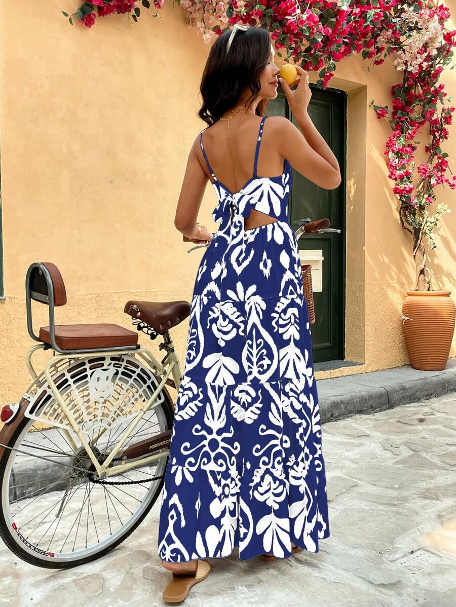 Florisole Bohemian Style Vacation Embroidered Multi-Layer Patchwork Dress For Women