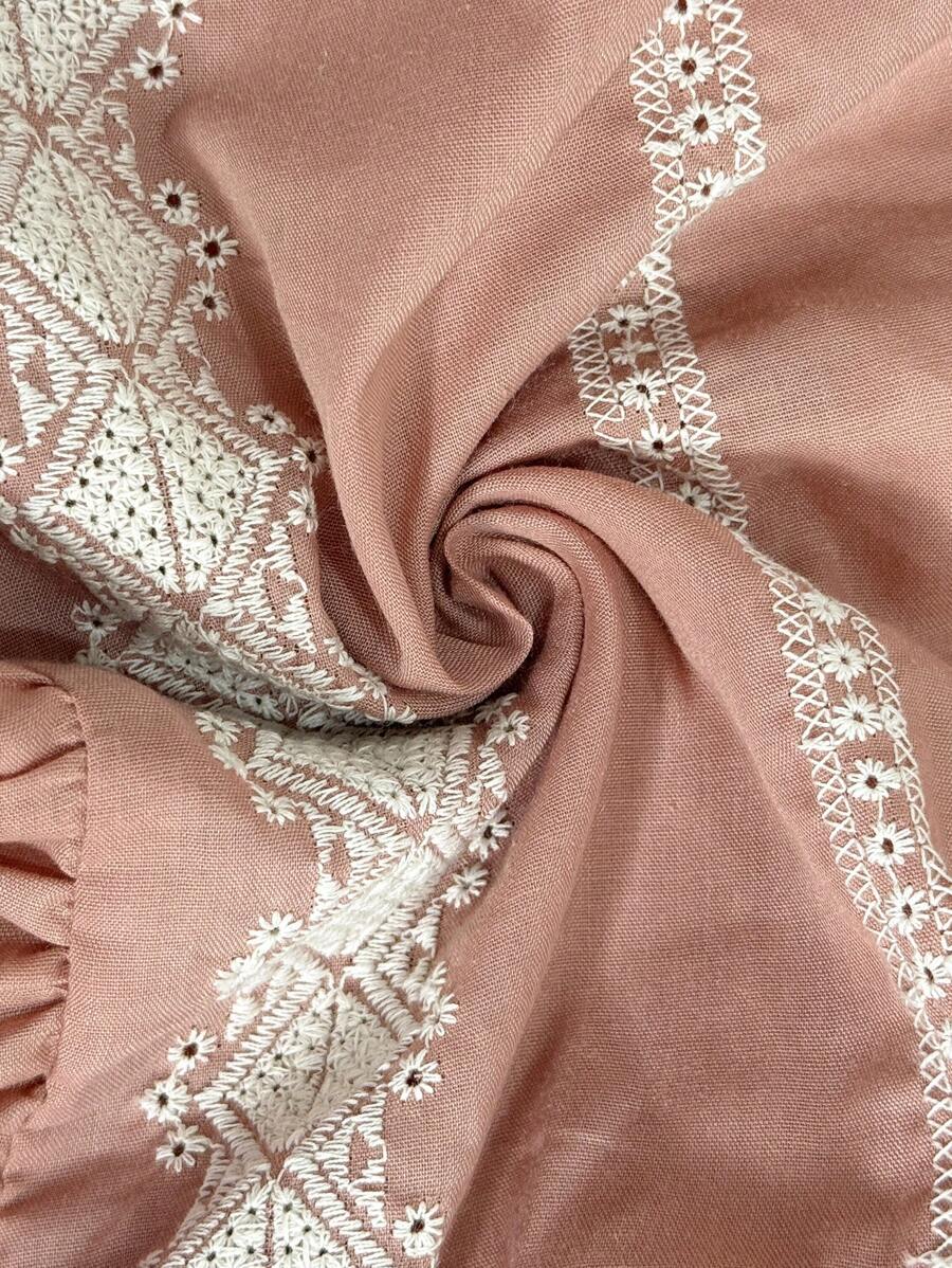 Florisole Bohemian Style Vacation Embroidered Multi-Layer Patchwork Dress For Women