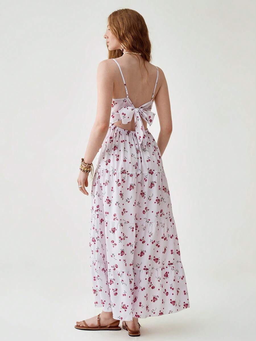 Florisole Bohemian Style Vacation Embroidered Multi-Layer Patchwork Dress For Women