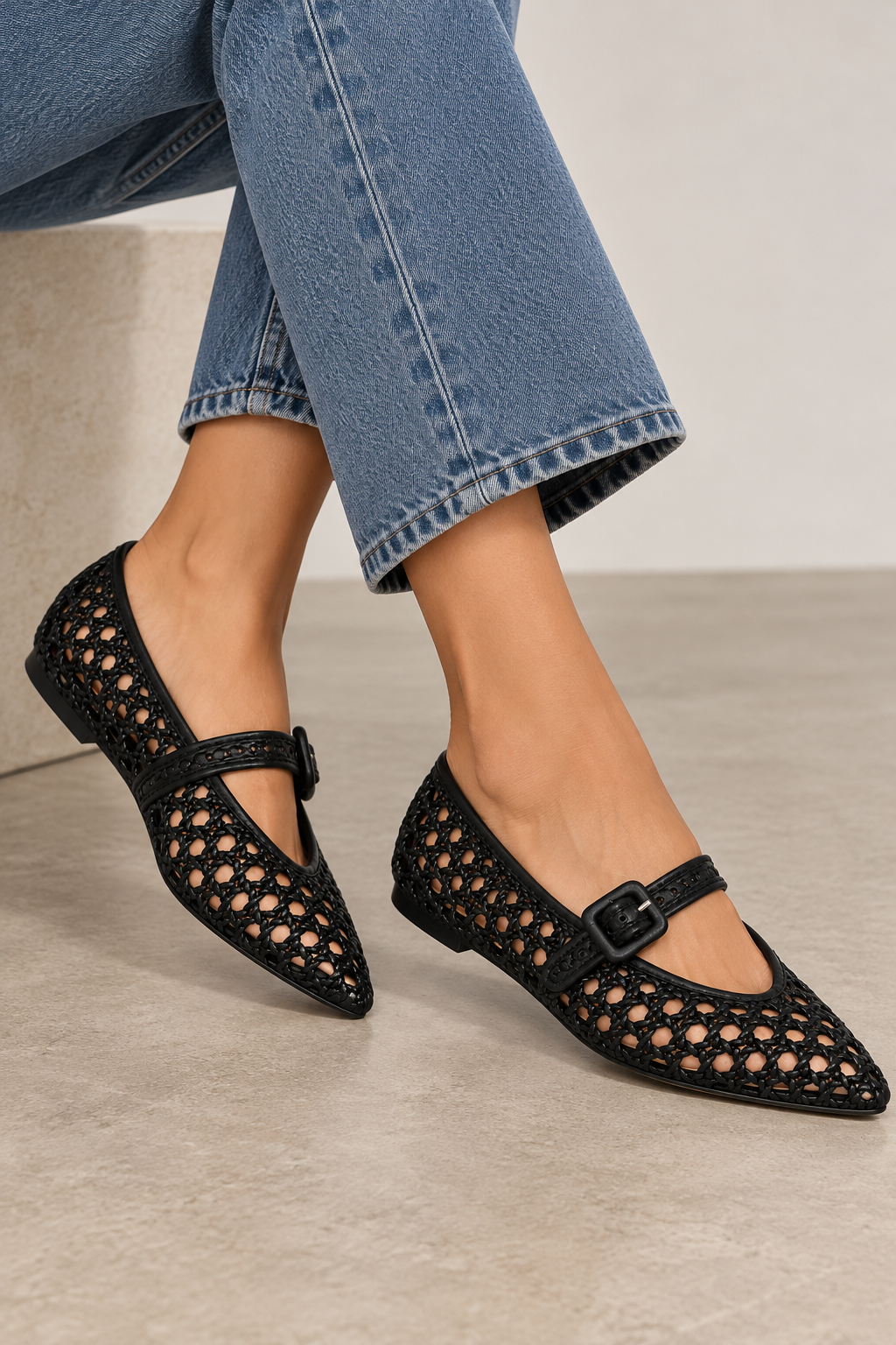 Loeffler Randall Junia Black Mary Jane Flat