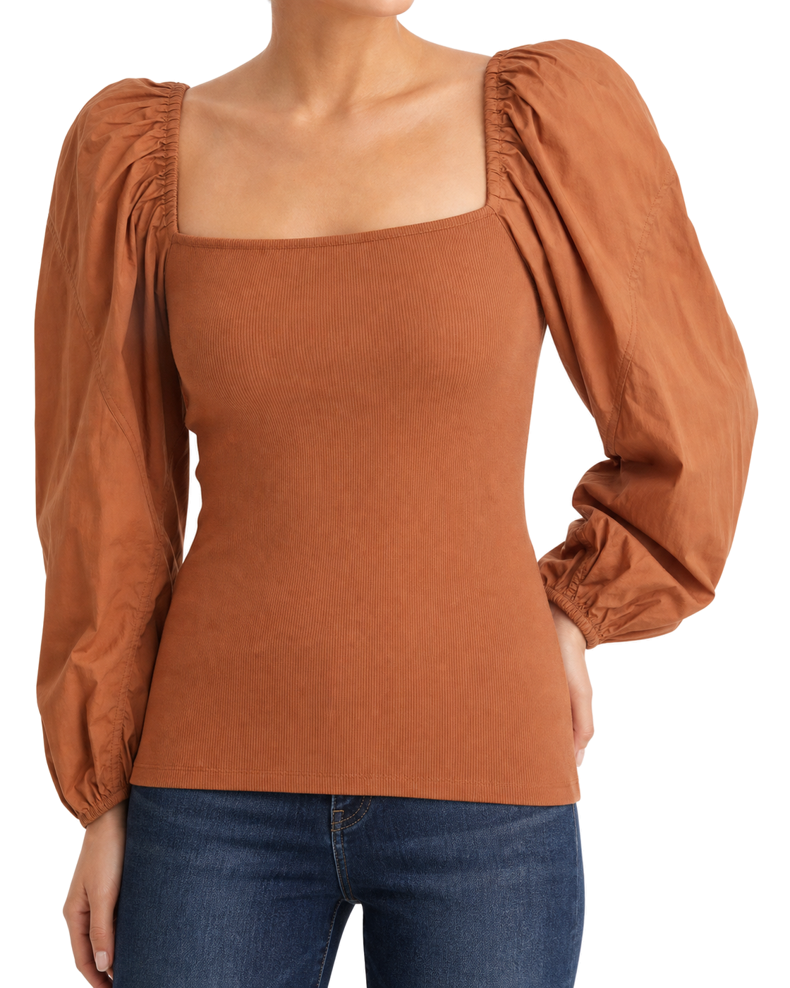Joe’s Orange long sleeve blouse with ruffled sleeves - view 3