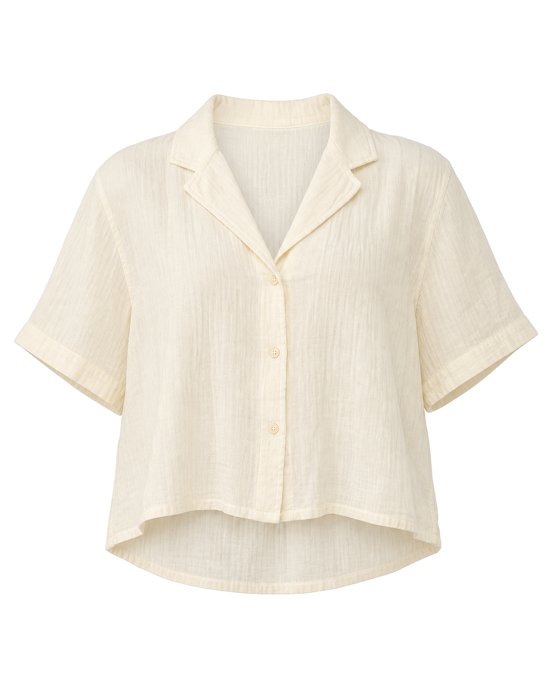 Steve Madden Cream & yellow button-up blouse with fine vertical stripes - view 1