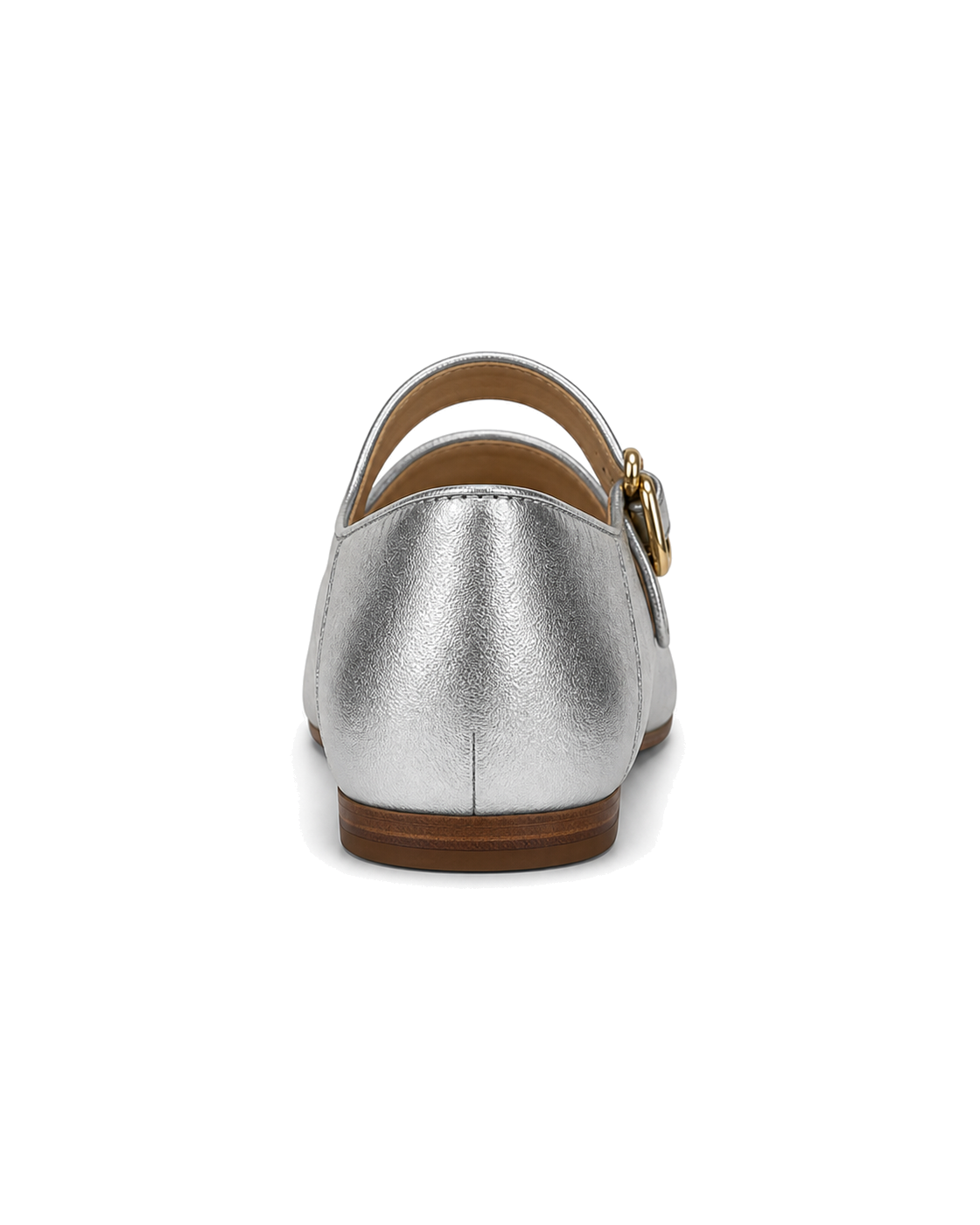 Sam Edelman Silver metallic ballet flats with gold buckle - view 3