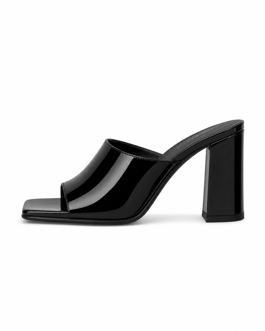 Stuart Weitzman black patent leather mules - view 2