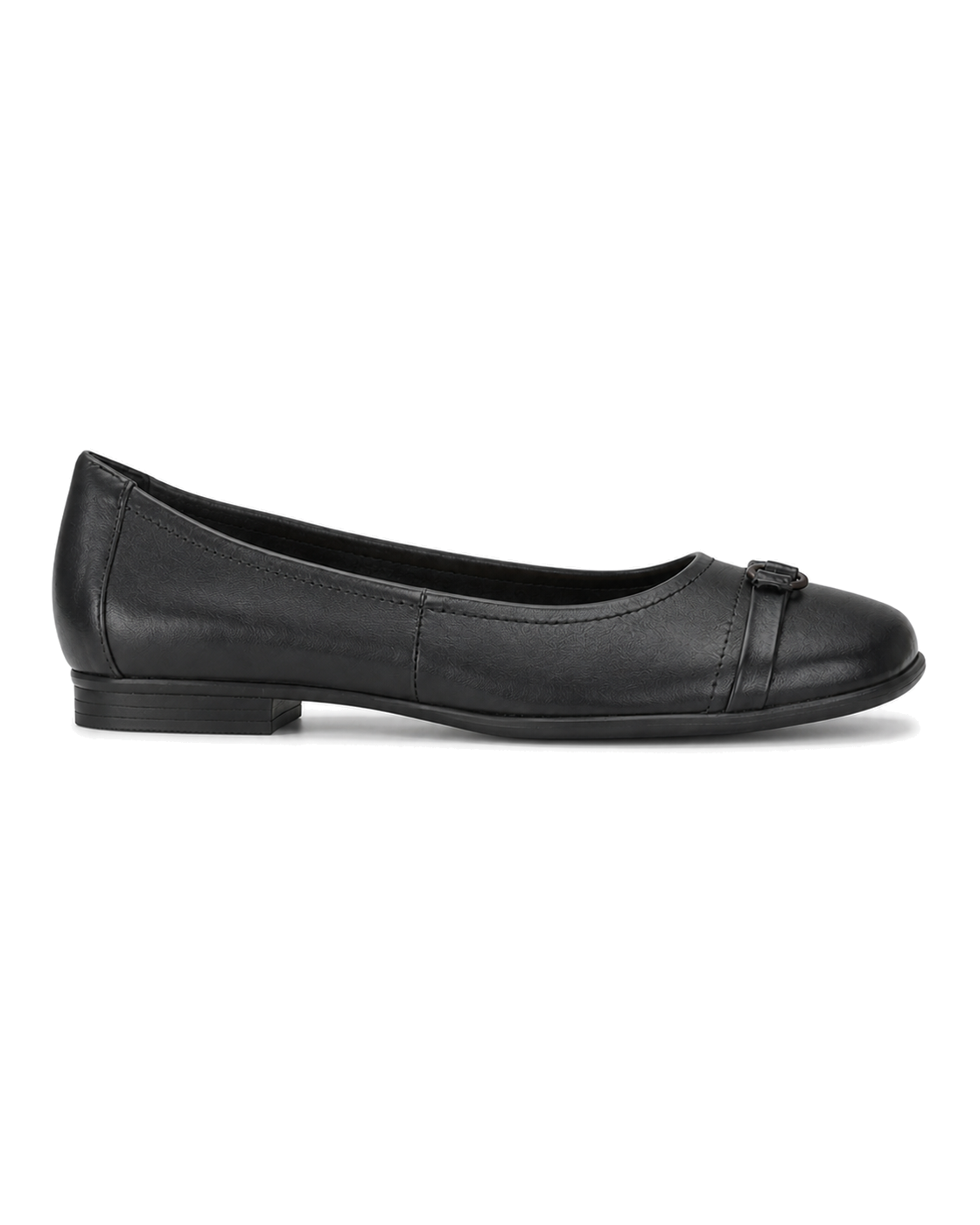 Clark’s Black Leather comfort flat with ultimate comfort footbed - view 2
