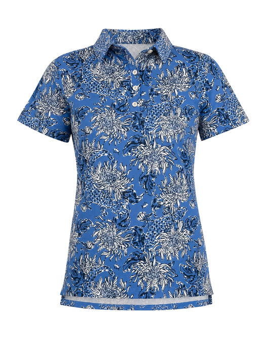 Southern Tide Blue shirt with white floral pattern - view 1