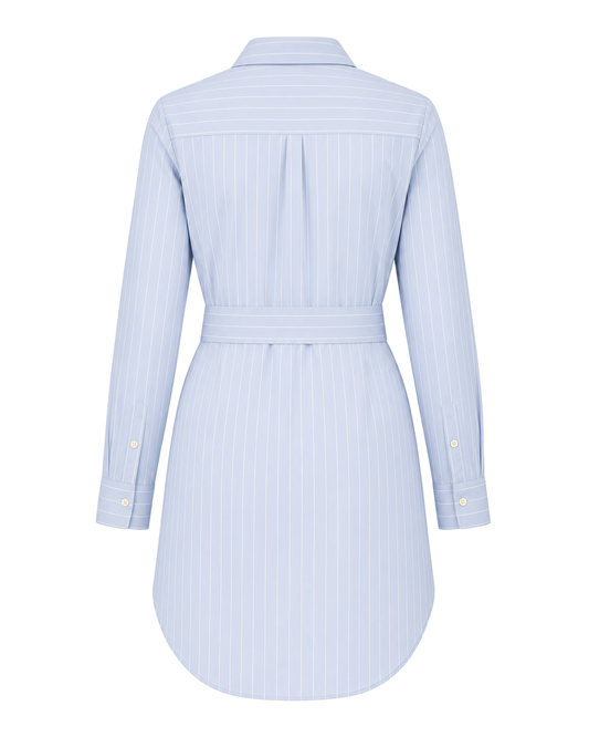 SPANX Poplin Button-Down Mini Shirt Dress with Tie Belt - view 2