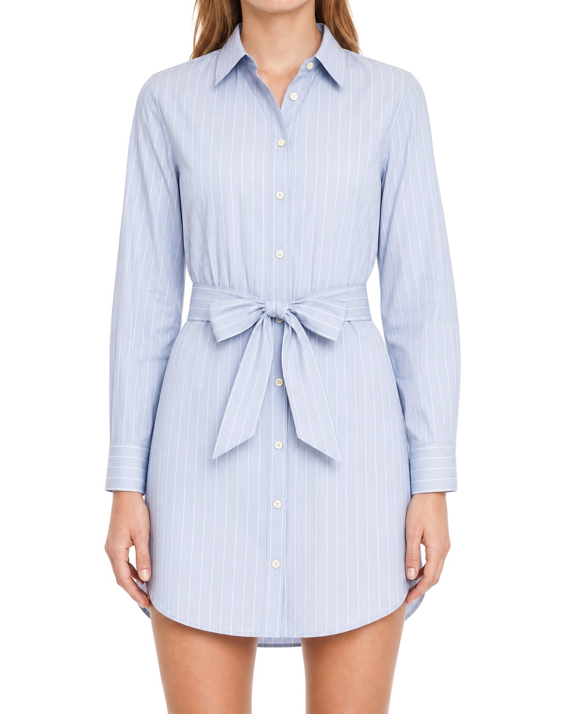 SPANX Poplin Button-Down Mini Shirt Dress with Tie Belt - view 3