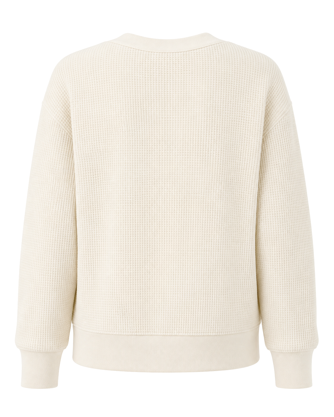 Negative Waffle Knit Deep V in Cream - view 2