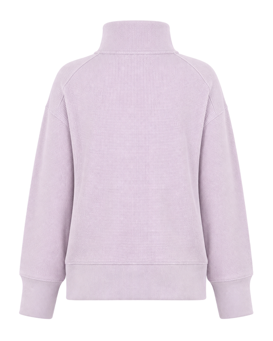 Negative Waffle Knit Pullover in Lilac - view 2