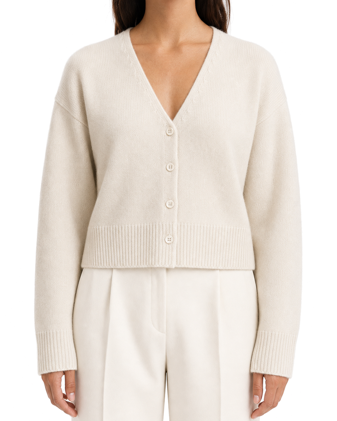 Negative Cashmere Cardi in Cream - view 3