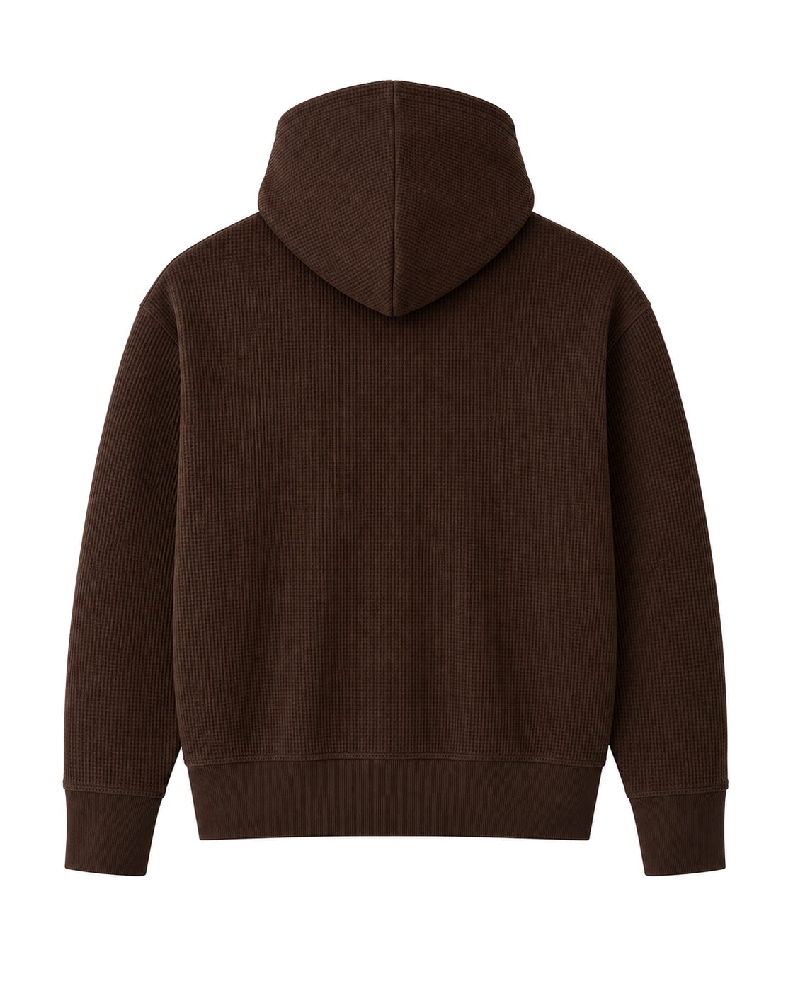 Negative Waffle Knit Zip-Up Hoodie in Espresso - view 2