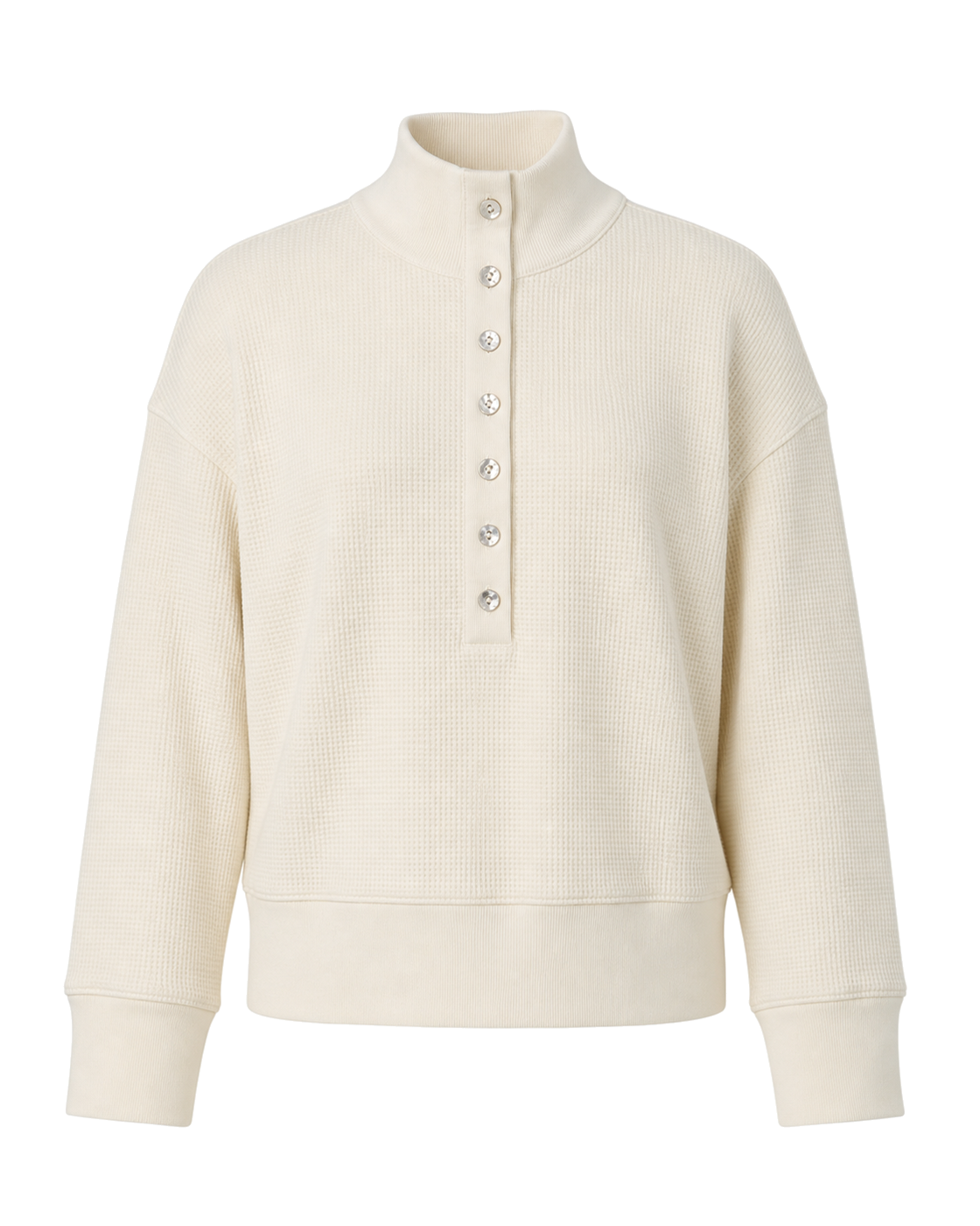 Negative Waffle Knit Pullover in Cream - view 1