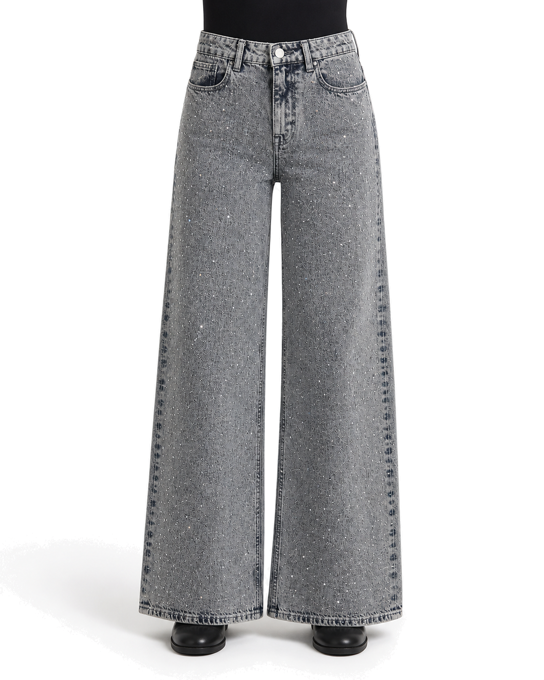Good American GOOD SKATE WIDE CRYSTAL JEANS - view 3