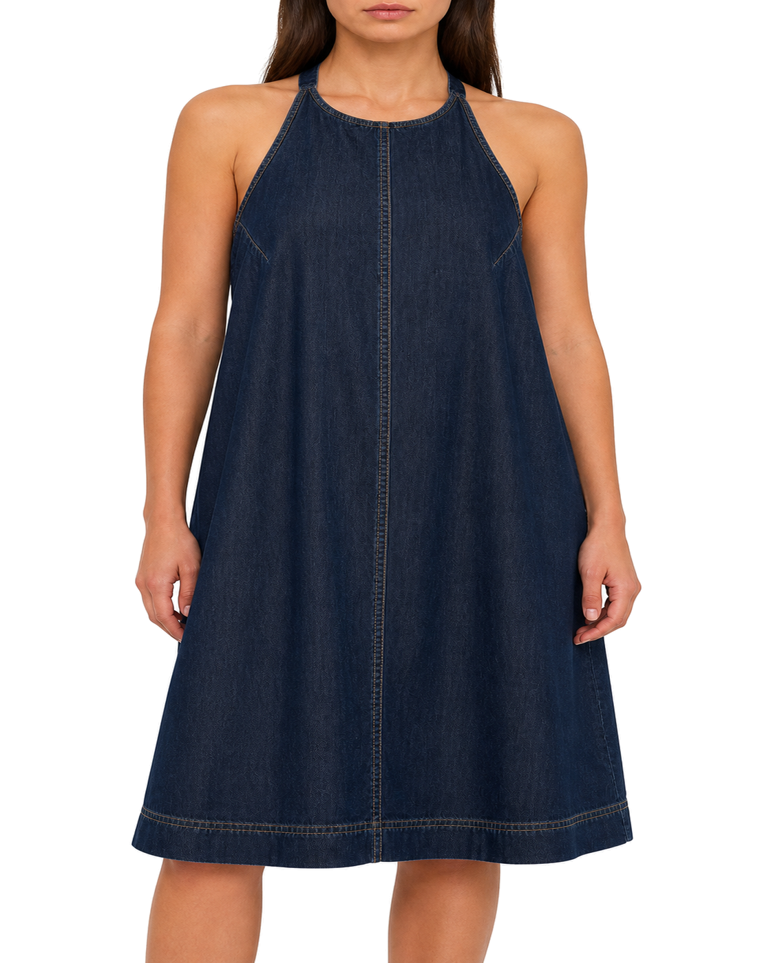Good American DENIM HALTER SHIFT DRESS - view 3