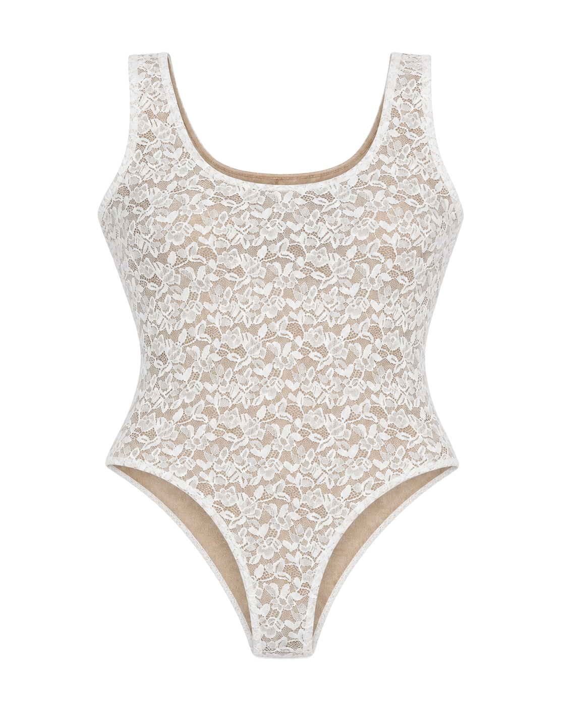 Good American STRETCH LACE SCOOP TANK BODYSUIT - view 1