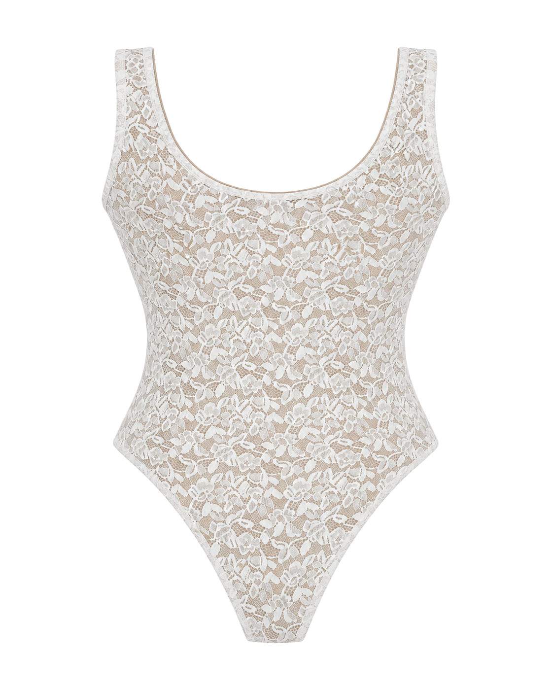Good American STRETCH LACE SCOOP TANK BODYSUIT - view 2