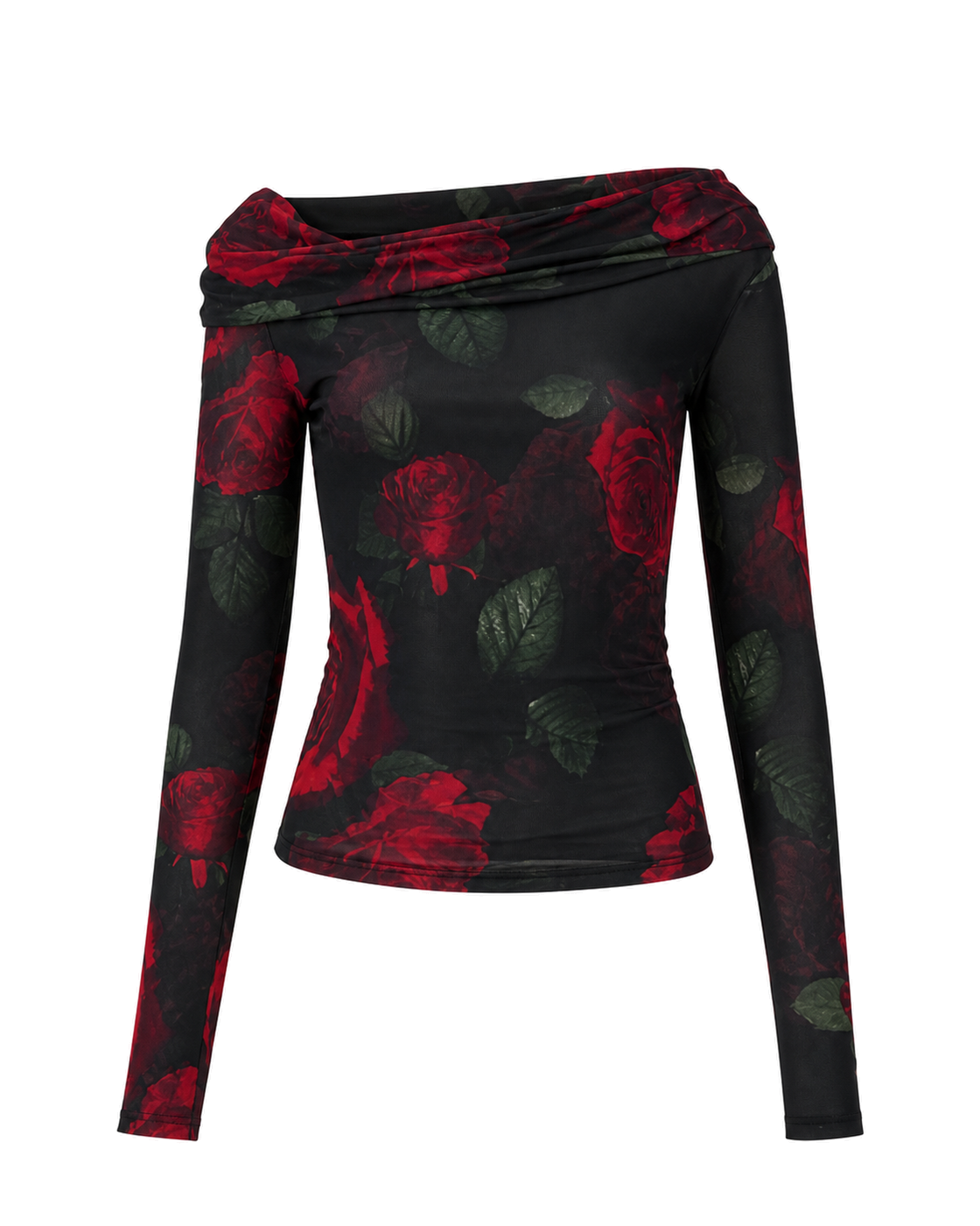 Good American Mesh Ruched Asymmetric Top - view 1