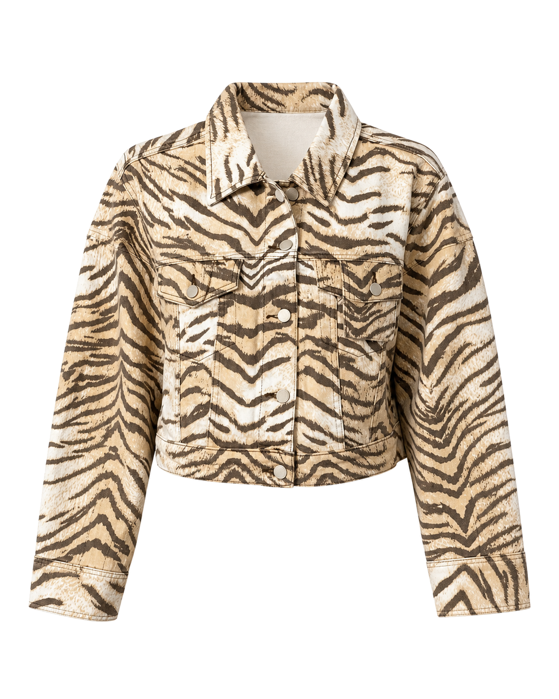 Good American ESSENTIAL CROP DENIM JACKET | BROWN TIGER - view 1