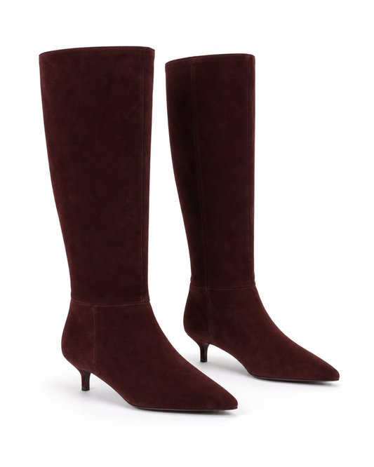 Nine West Kimdee 9X9 Knee DARK RED SUEDE - view 2