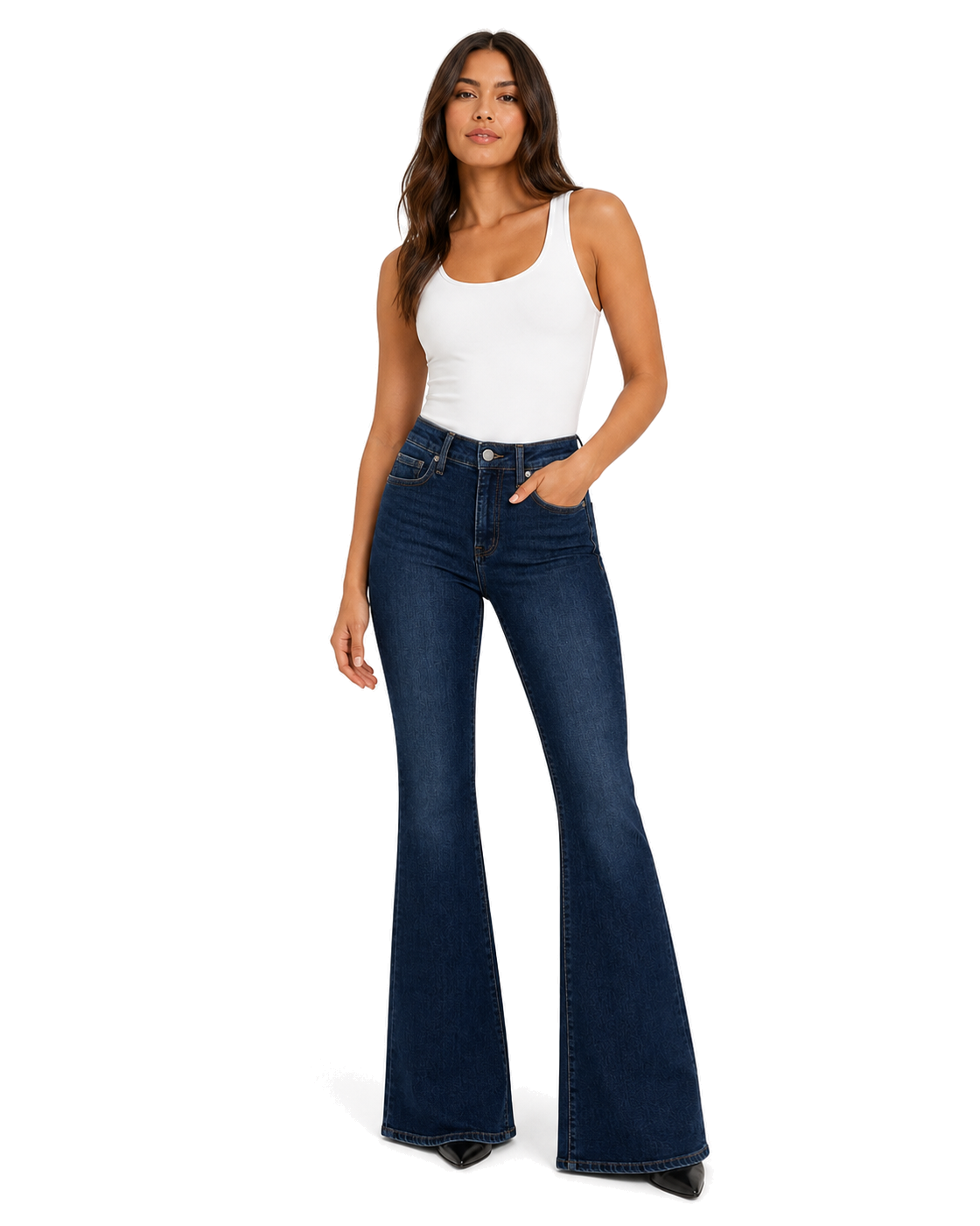 Good American COMPRESSION GOOD LEGS FLARE JEANS - view 3