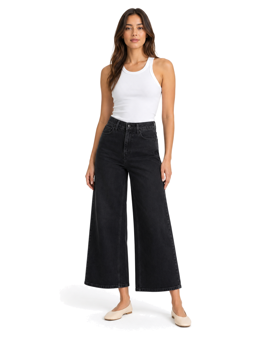 Good American GOOD SKATE CROPPED WIDE JEANS - view 3