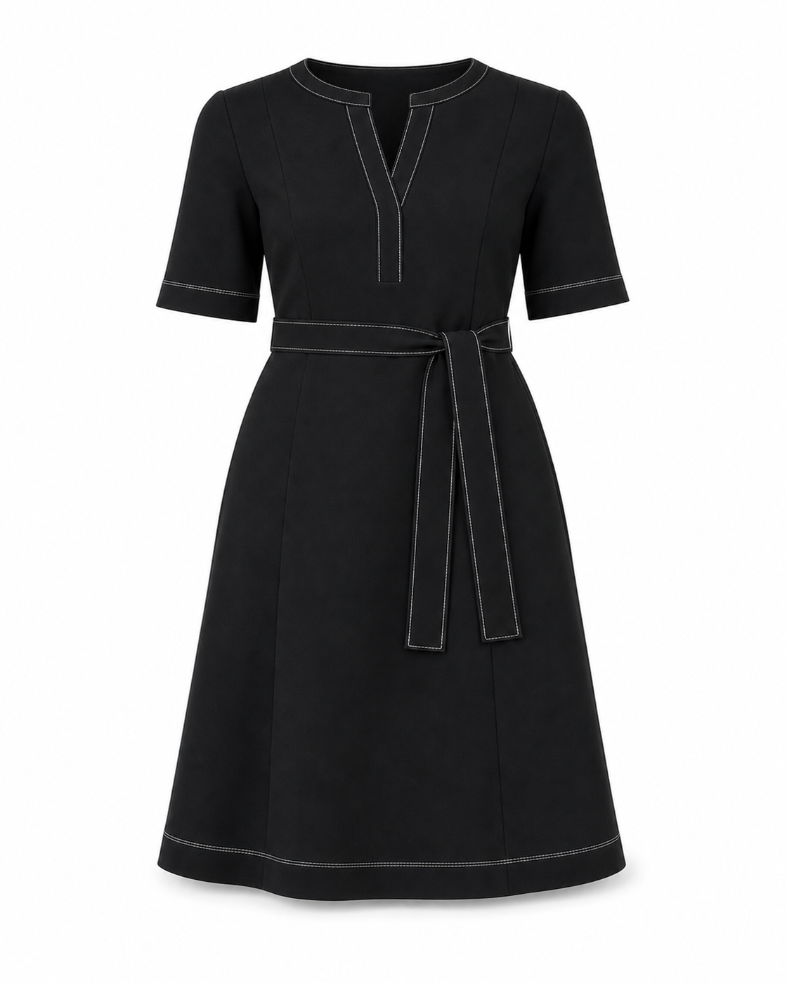 M.M.LaFleur Lauleh Tunic Dress - Everyday Crepe with Topstitch - view 1