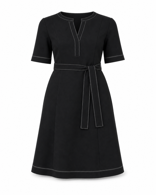 M.M.LaFleur Lauleh Tunic Dress - Everyday Crepe with Topstitch - view 1