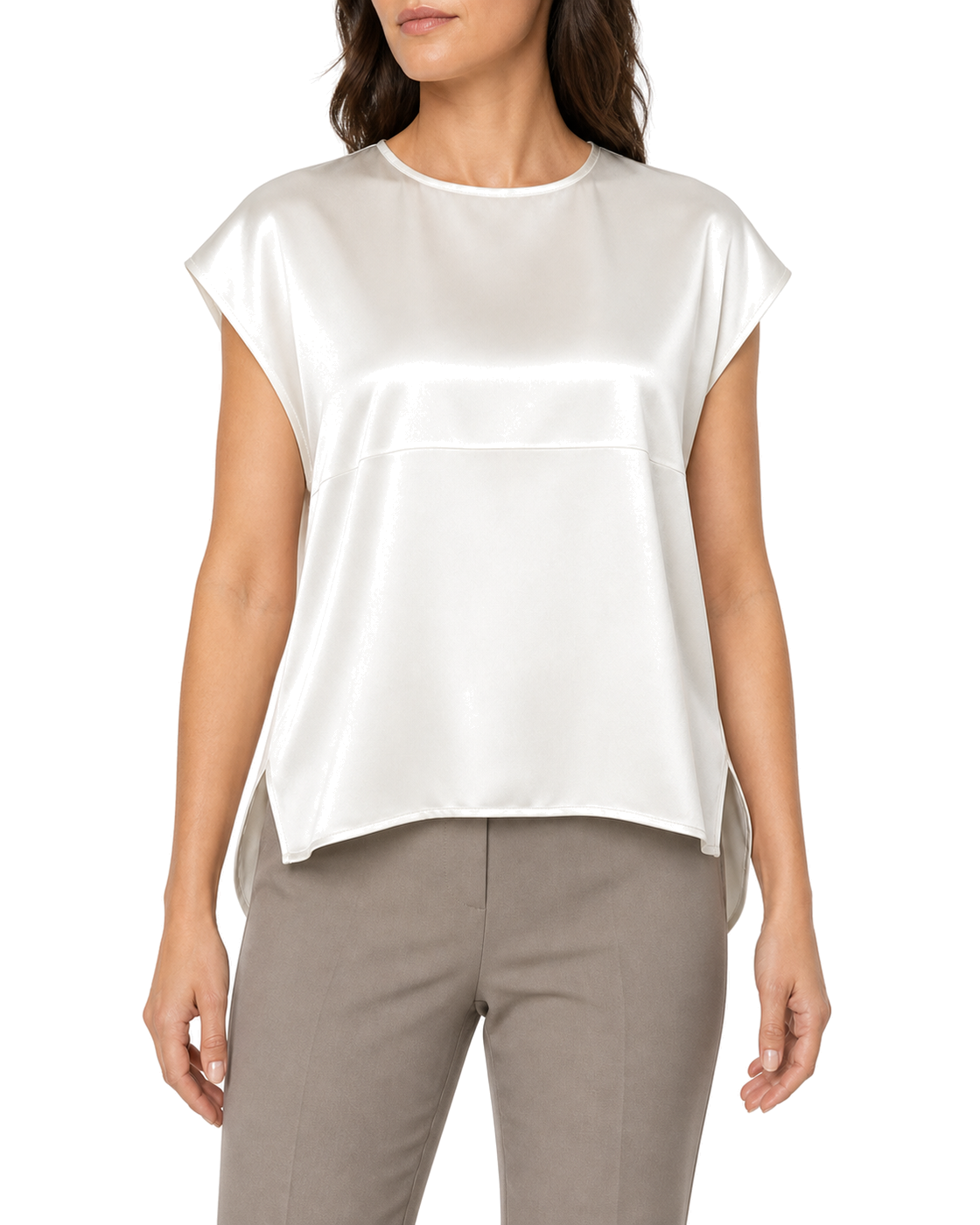 M.M.LaFleur Didion Drape Top - Washable Silk Charmeuse - view 3