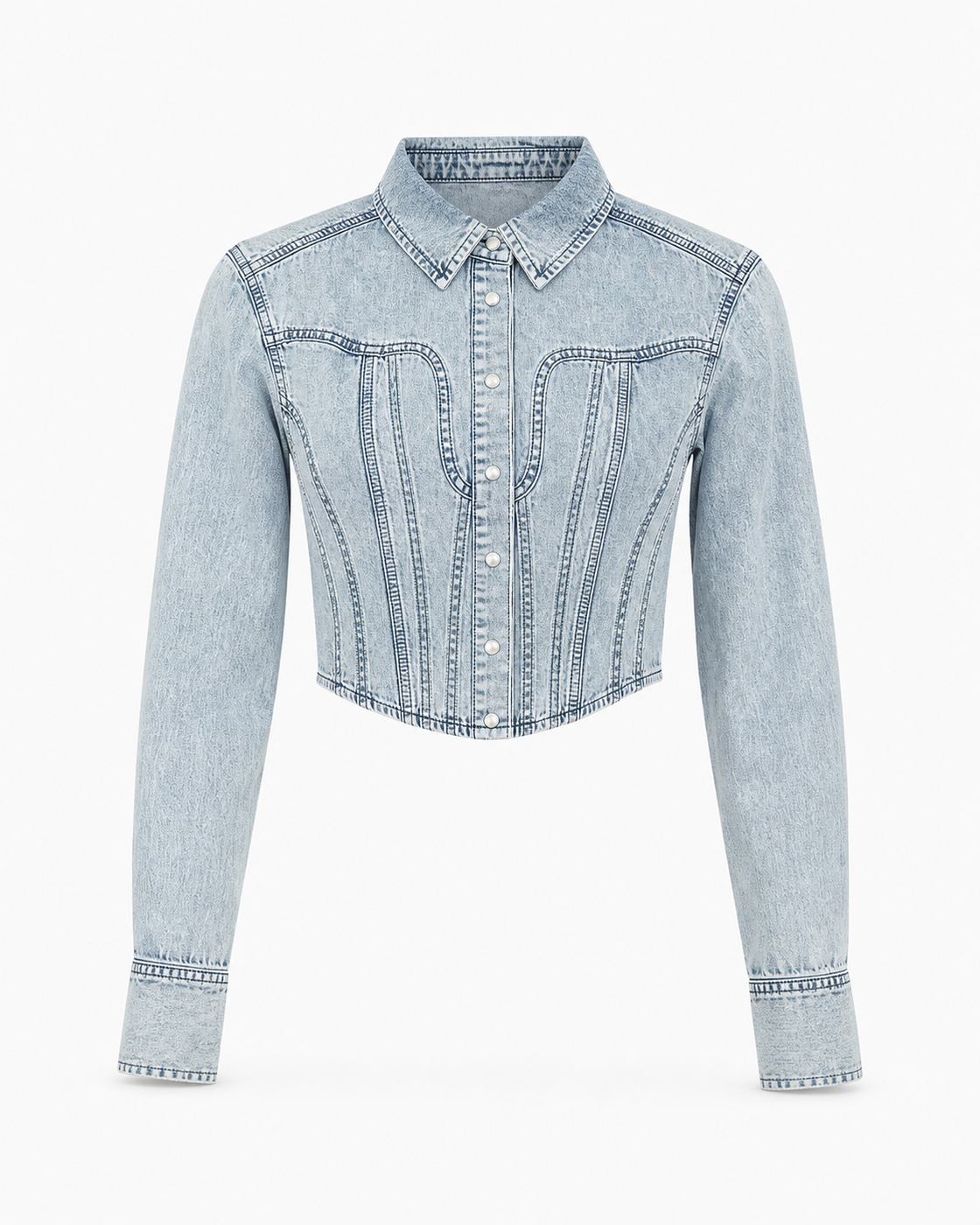 Good American DOLLY DENIM CORSET SHIRT