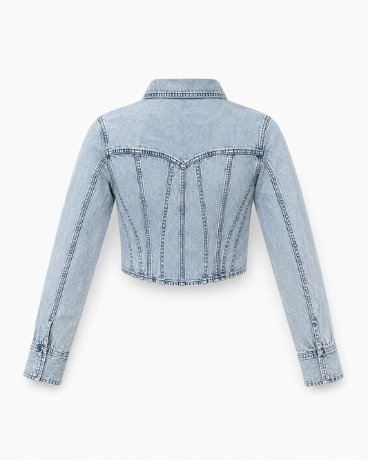 Good American DOLLY DENIM CORSET SHIRT