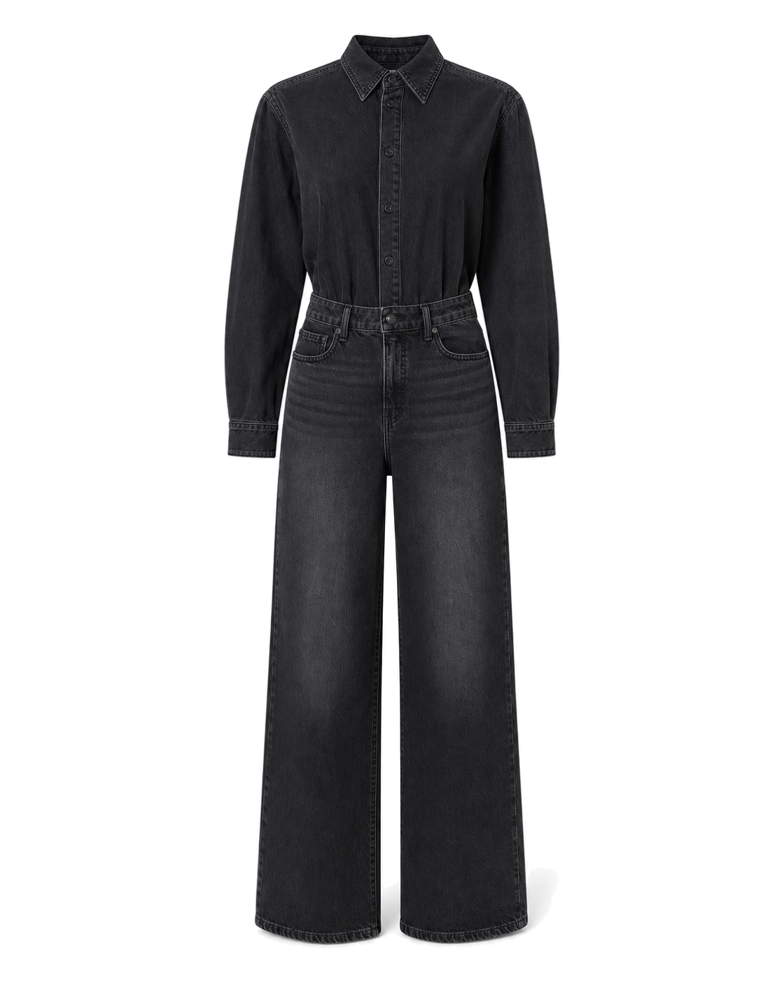 DENIM SHIRT JUMPSUIT - view 1