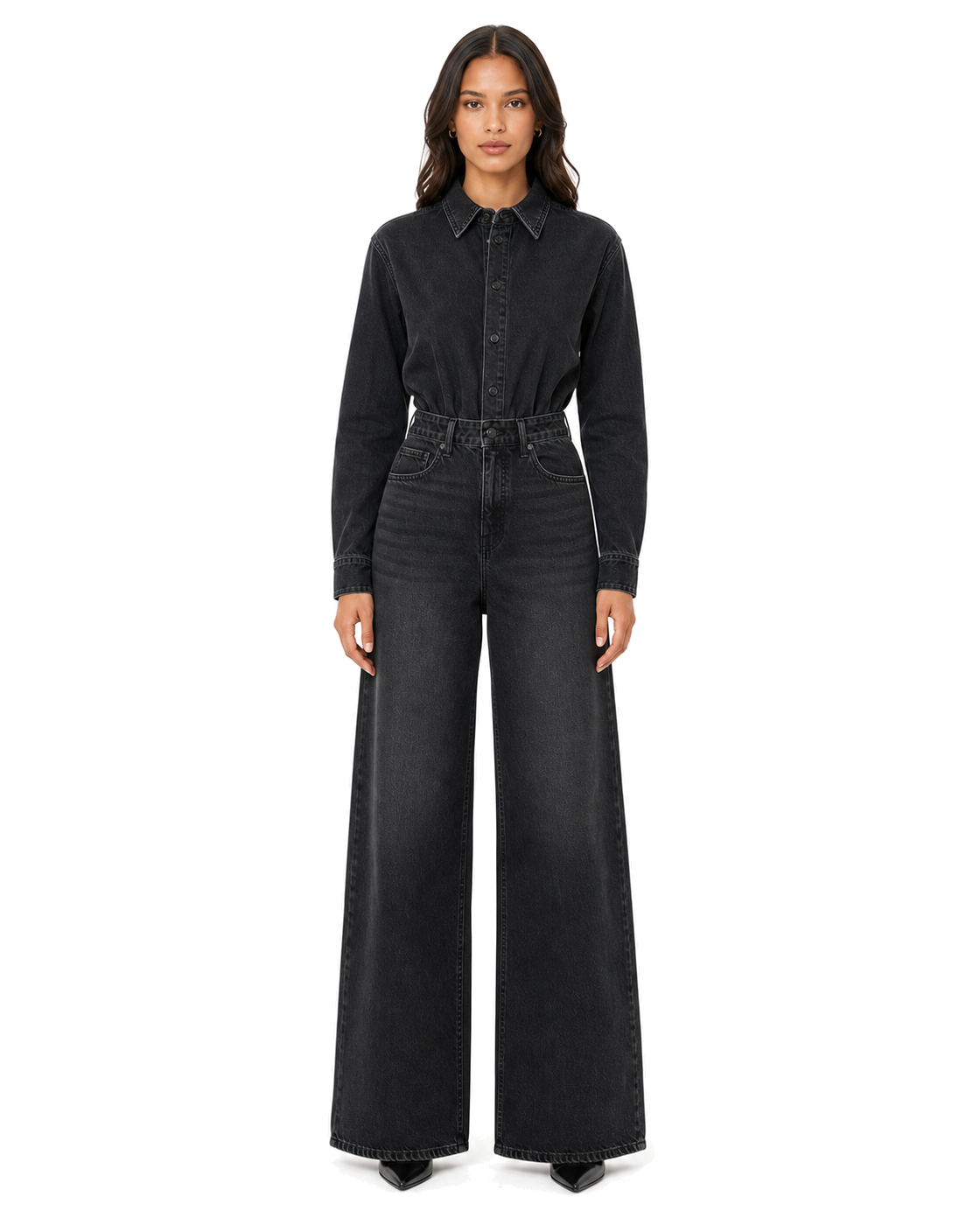 DENIM SHIRT JUMPSUIT - view 3