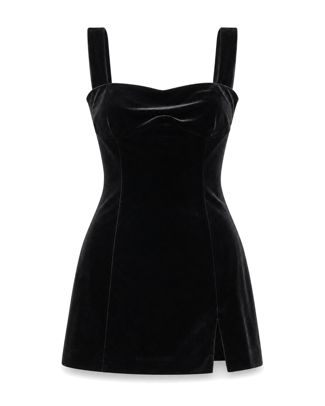 Good American VELVET MINI DRESS | BLACK - view 1