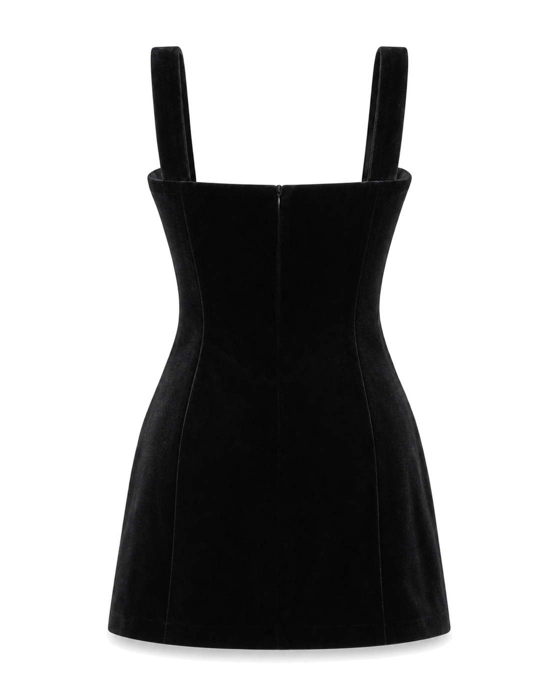 Good American VELVET MINI DRESS | BLACK - view 2