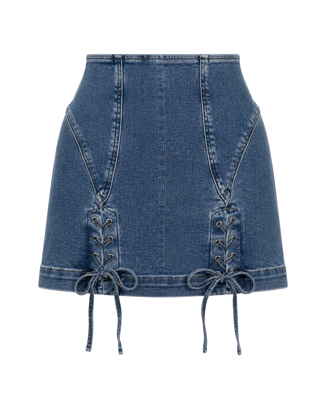 Good American DOLLY LACE UP MINI SKIRT - view 1