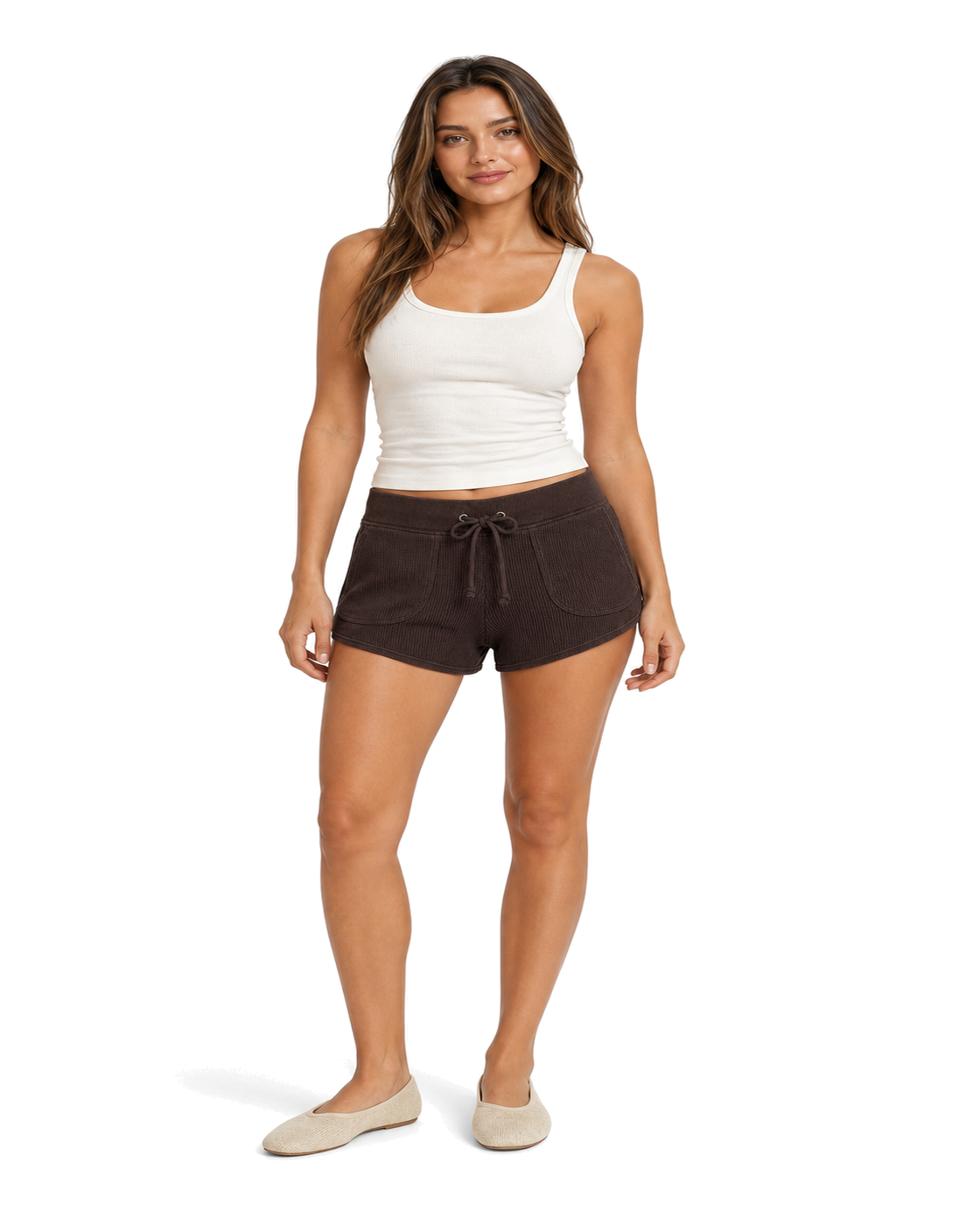 Frankie Bikini Noah Thermal Mini Shorts - Walnut - view 3