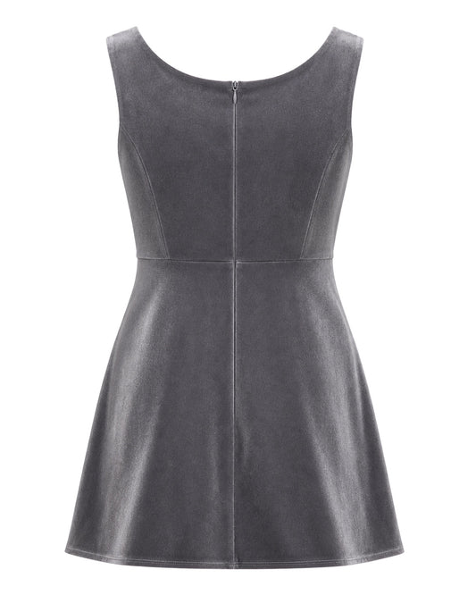 Gap grey velvet mini dress #partydress - view 2