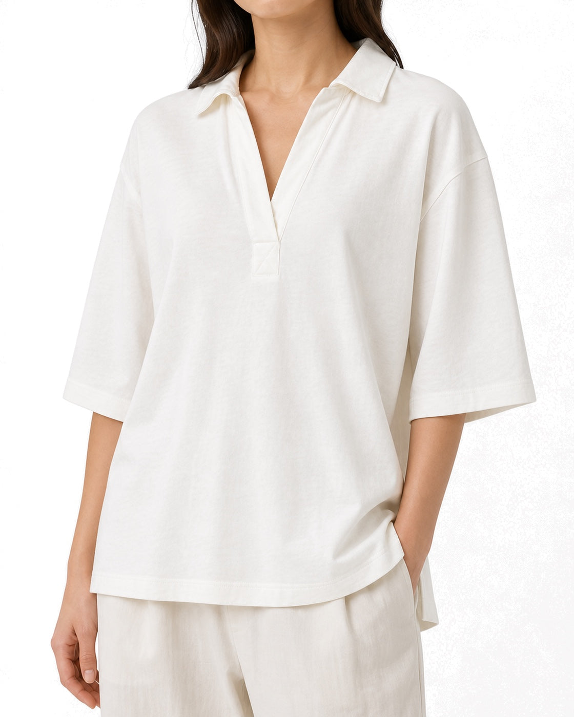 Everlane White cotton polo shirt - view 3